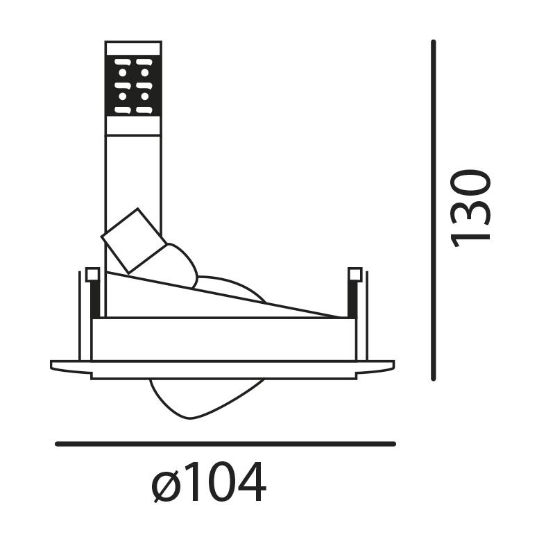 Einbauleuchte 102mm schwenk-drehbar chrom
mit Bajonettverschl. für PAR16 As=90 IP20 - Image 2