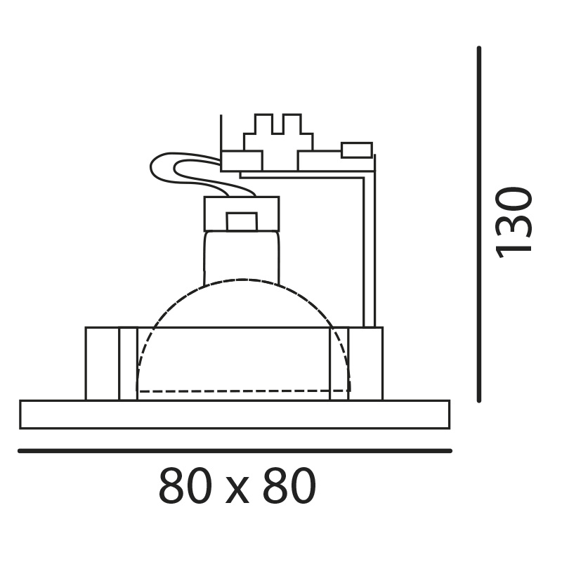 Einbauleuchte 80x80mm starr nickel geb.
mit Bajonettverschluss für Retrofit As=68mm IP20 - Image 2