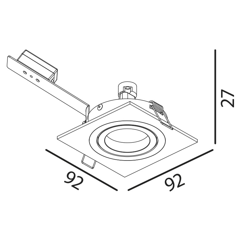 Einbauleuchte schwenkbar 28° matt weiss
mit Schnappverschl. für Retrofit As=80mm IP20 - Image 2