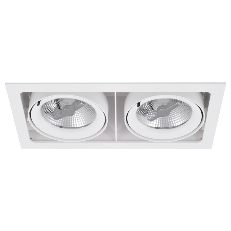 Einbauleuchte Kardanisch QR111 2x50W weiss
230V max. 2x100W G53 L=320x170 H=126 IP20