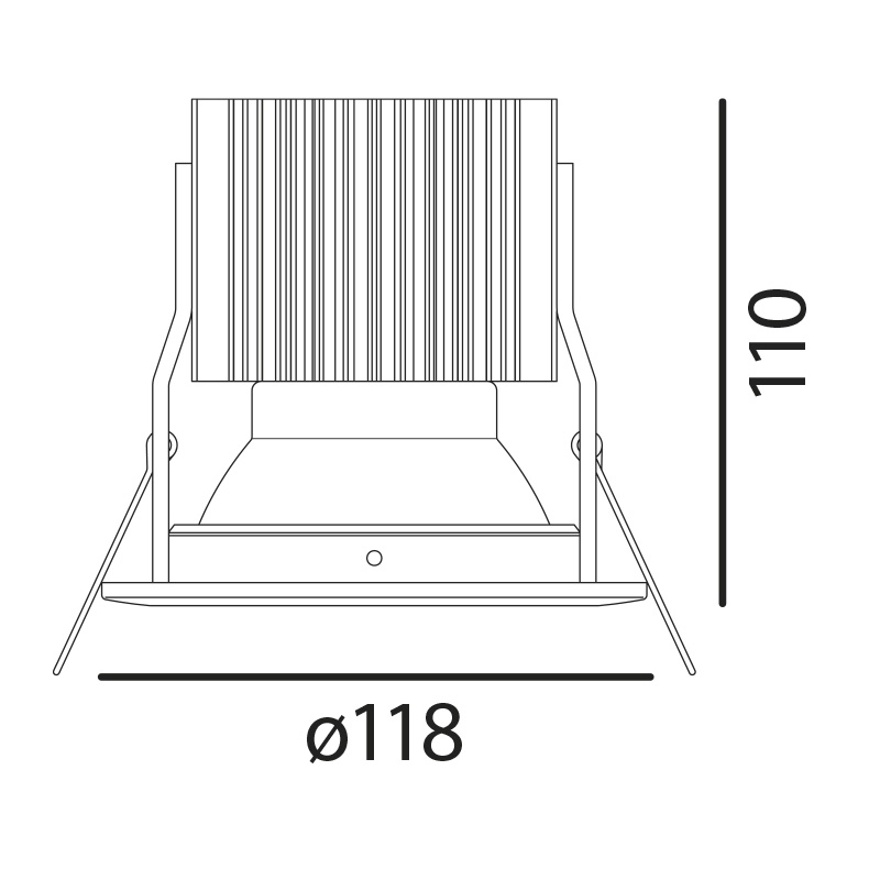 Einbaustrahler starr LED 10W 45° ww chrommatt
24V/DC / 3000°K / ET=130 D=118 As=100 /IP44 - Image 2