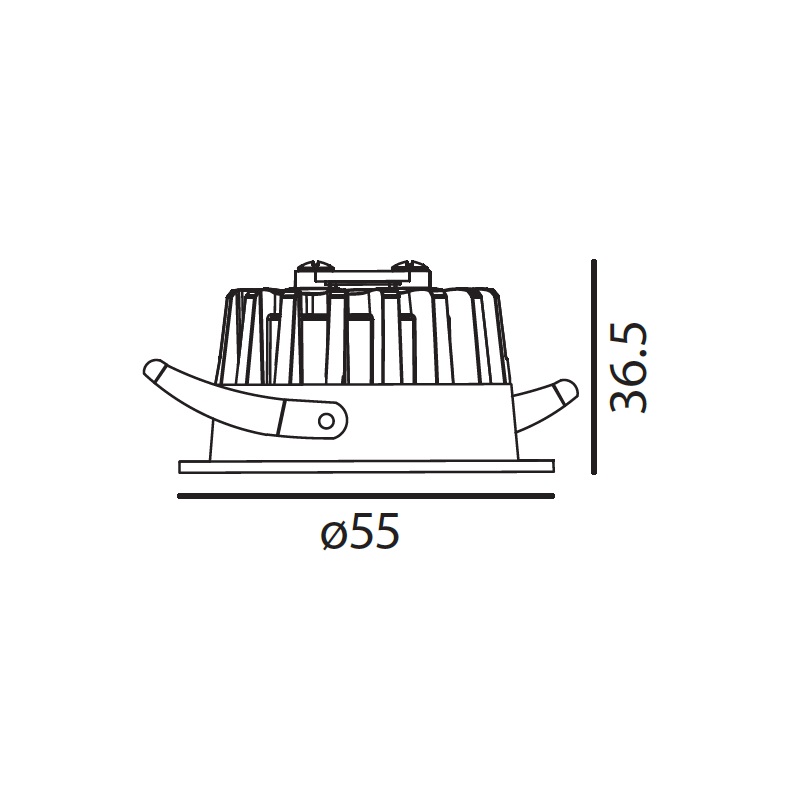 Mini- Einbaustrahler 4W 2700°K starr weiss matt
230V/ 350mA 300lm CRI90 D=55mm / IP20 - Image 2