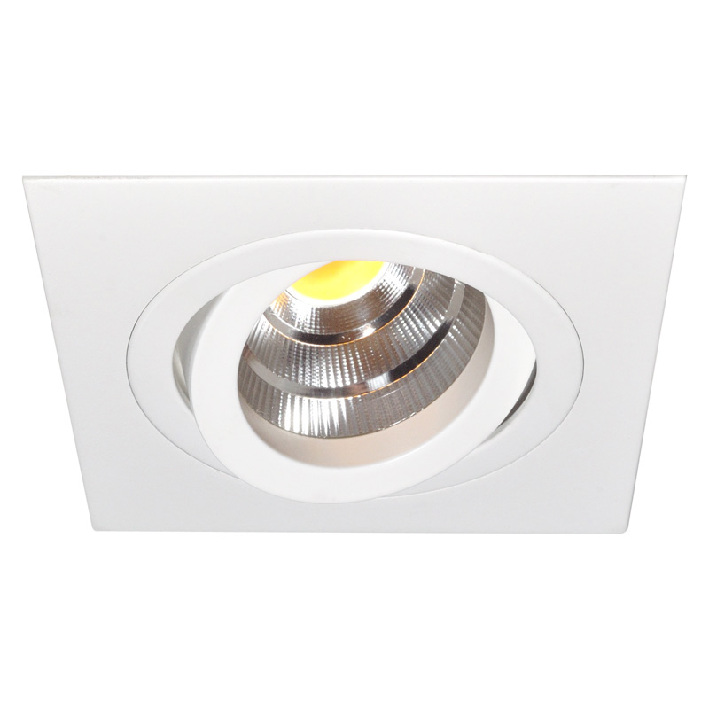 Einbaustrahler LED 10.5W 3000°K schwenk. weiss 
LED 10.5W/500mA/AS=80mm/H=102mm/92x92mm