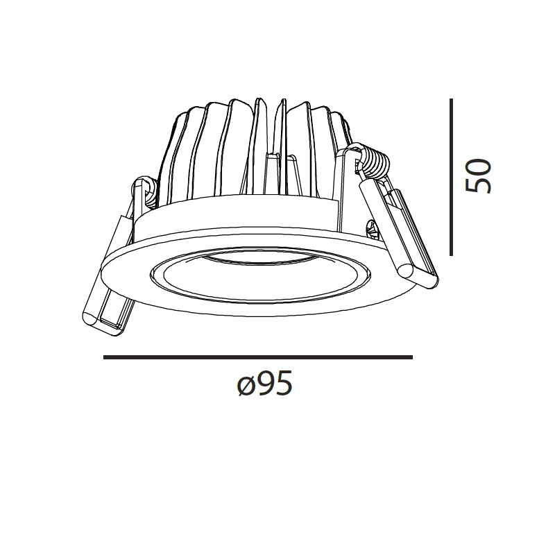 Einbaustrahler SET 9W D=95 36° weiss matt
240V/ DC 2700K 500mA 1011lm CRI90 / IP44 - Image 2