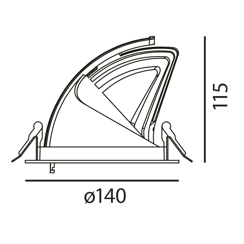 Einbaustrahler schwenk-ausziehbar LED 20W-30W 36° weiss
DC 4000K CRI90 D=140mm / IP20 - Image 2