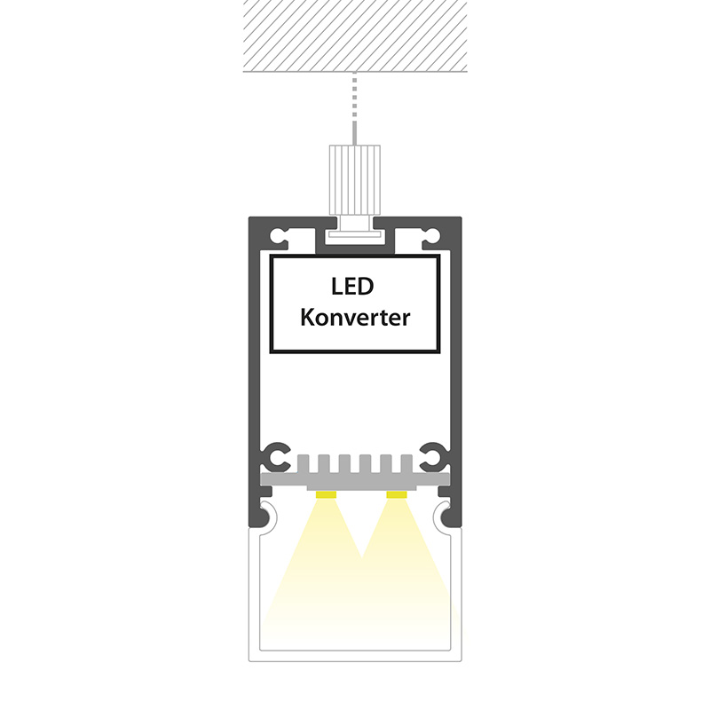 Aluprofil Cubo fü Lichtband Line QT
L=4000mm Aussen B=35mm Innen B=27mm H=51mm - Image 3