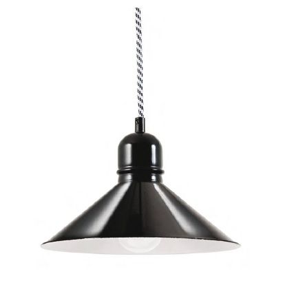 Hängelleuchte Bitburg 240  tiefschwarz, innen weiss
240V E27 1x100W / D=240mm H=150
