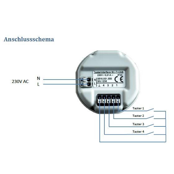 Casambi UP-Funk-Sender für Einbau 4Kanal
240V/ D=53 H=21 / IP20 - Image 2