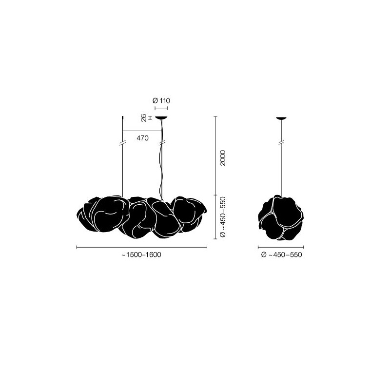 Pendelleuchte Cloud-XL LED Dali
230V 70W 2700°K 7097lm CRI80 / IP20 - Image 2
