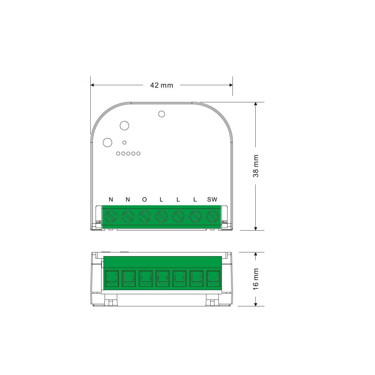 UP -Dimmer Casambi 200W für Einbau
240V/ L=42 B=38 H=16mm / IP20 - Image 2