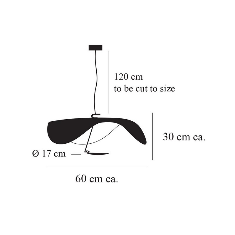 Hängeleuchte Lederam Manta S1 17W/2700K schwarz-gold
230V/1700lm 2700K D=60 H=350mm - Image 2