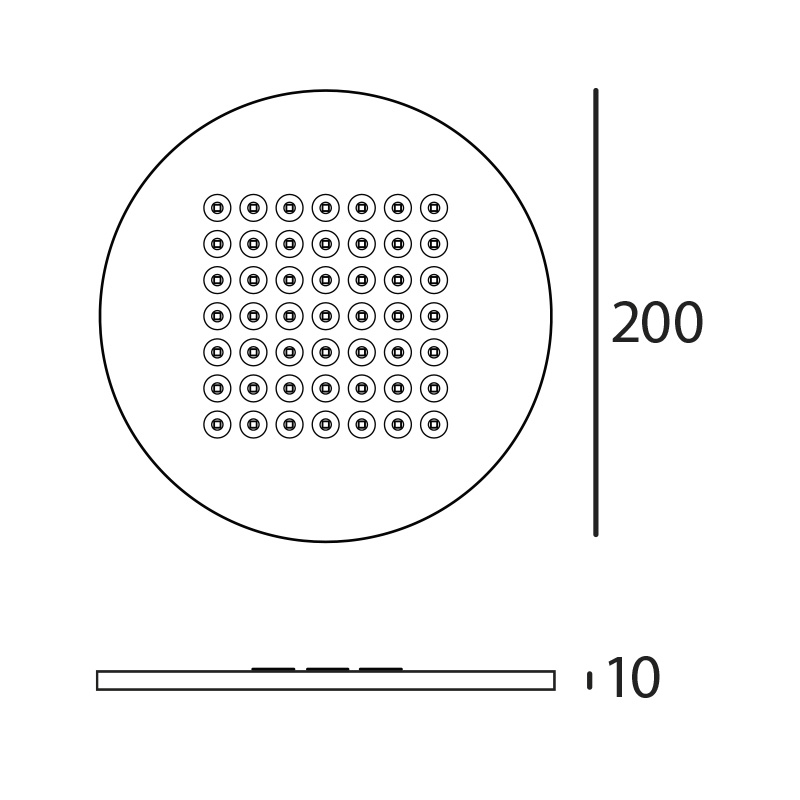 Deckenanbauleuchte Modul R49 LED 60° 9.8W
24V/DC/49Led 3000°K IP20 /D=200/H=10 - Image 2