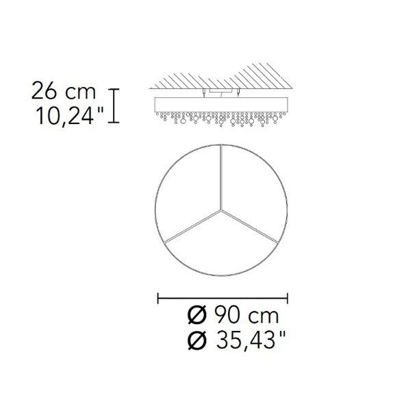 Deckenleuchte Olà PL6 rund schwarz-matt
230V/ 2700K 36W 5760lm D=90cm H=26cm IP20 - Image 2