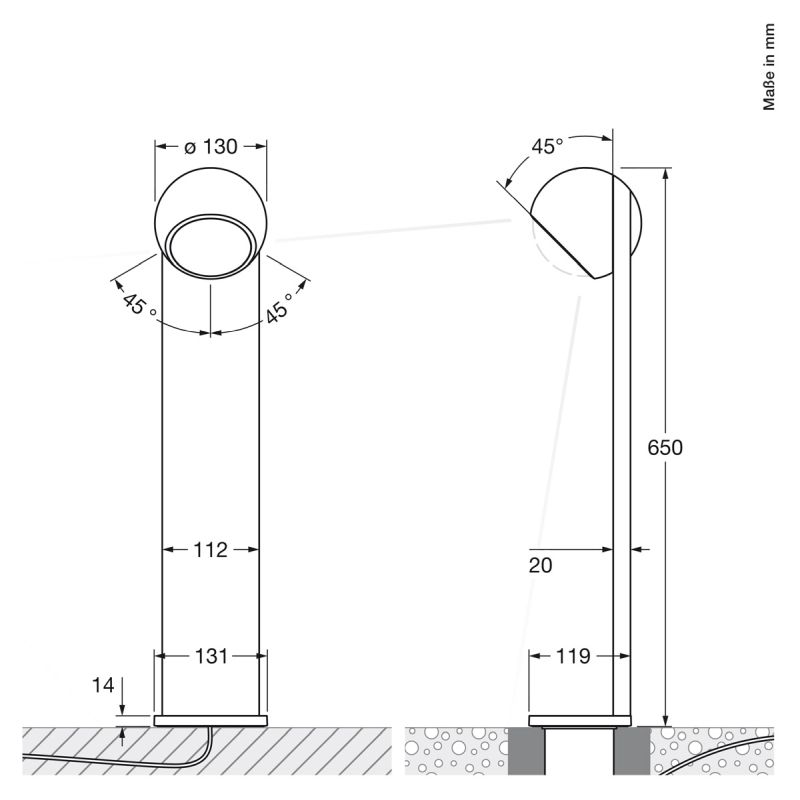 Pollerleuchte Sito Palo VOLT S80 schwarz
230V/18W 2700K 980lm Ra97 D=130 H=650 / IP65 - Image 2