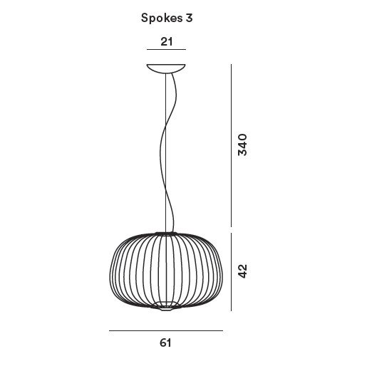 Pendelleuchte Spokes 3 / 30W Dali/Push grafit
230V 2700K D=61cm H=42cm 3316lm IP20 - Image 2