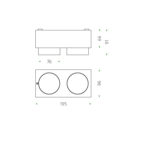 Aufbaustrahler Wittenberg 4.0 hb LED 2x12.7W weiss
230V/2700K 1200Lm L=195 B=96 H=91 IP20 - Image 2