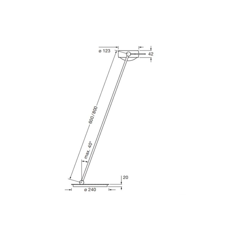 Tischleuchte LED 60cm base rechts max.18W weiss matt
230V inkl.Steckernetzteil(ohne Kopf) - Image 2