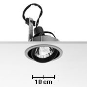 Compass Spot mit 3-Ph. Ad. max. 100W 29° silber
12V/QT-12 Gy6.35 max. 100W H=247
