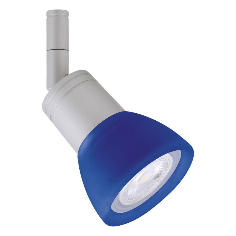 Aufbaustrahler Cano nickel poliert 5W mit Glas blau
230V/ GU10  35-50W / für M10x1