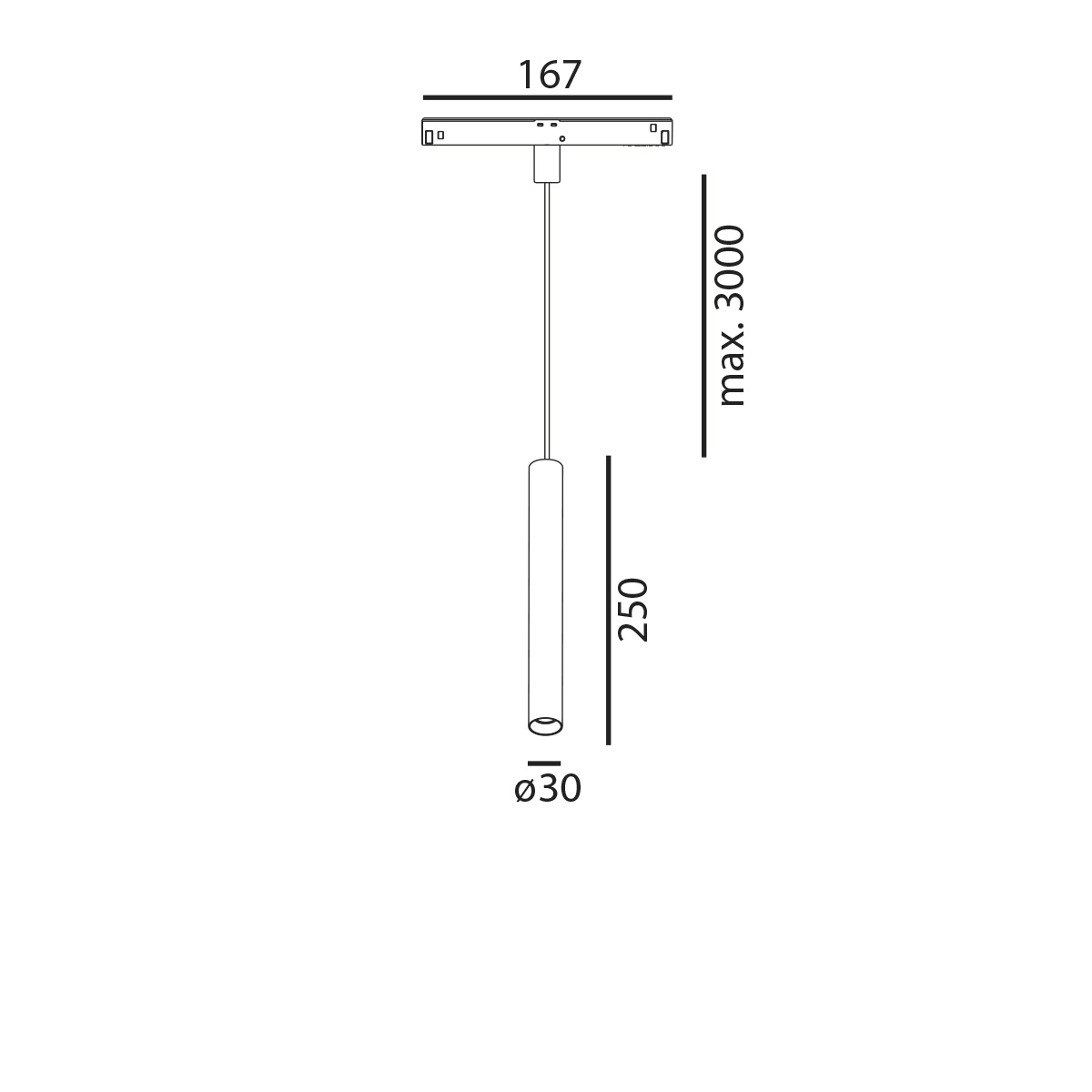 Magneto Schienenpendel Tube 325 8W weiss matt
DC48V 2700K 607Lm L=400 D=30 IP20 - Image 2