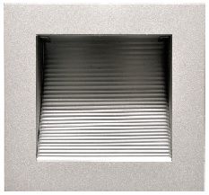 Wand-Einbauleuchte HV 90x90mm silber eloxiert
230V G9 max.1x25W AS=76x76 ET=77