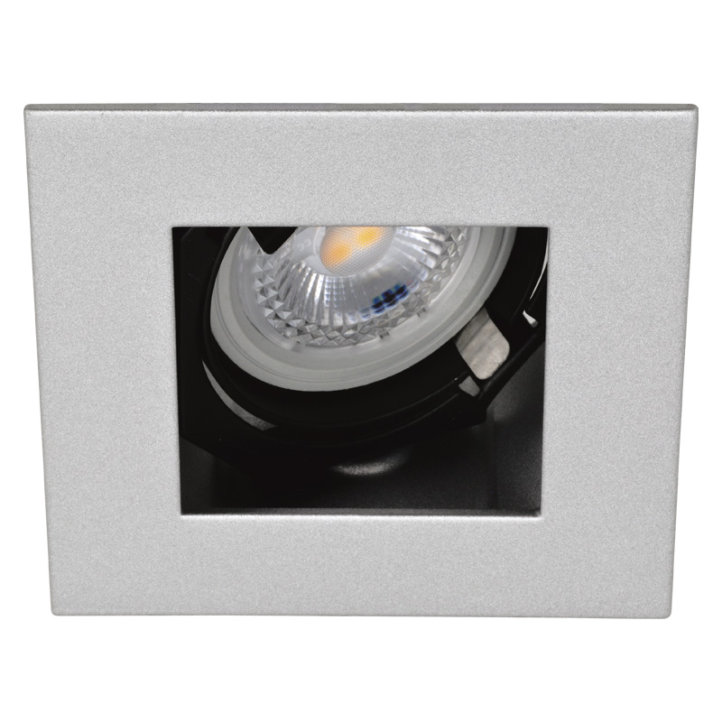 Einbaul. 90x90 schwenkbar 20° silber/schwarz
mit Schnappverschl. für PAR16 As=80mm IP20
