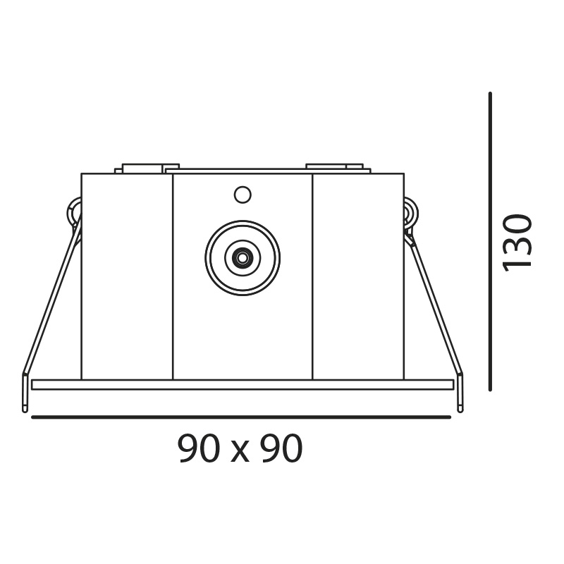 Einbaustrahler 90x90 schwenkbar 20° schwarz- weiss matt
230V - GU10 L=90x90 As=80mm IP20 - Image 2