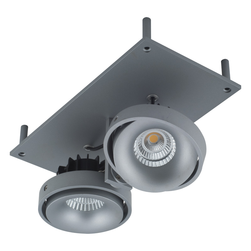 Eb-Strahler randlos 240x120 LED 2x9.3W 45° silber
240V 3000K 2x705lm CRI90 500mA IP20