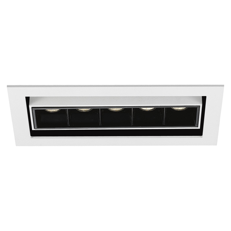 Einbaustrahler Line 5 JS LED 5x2W 3000°K weiss
700mA DC 640lm CRI90 45° Linse / IP20