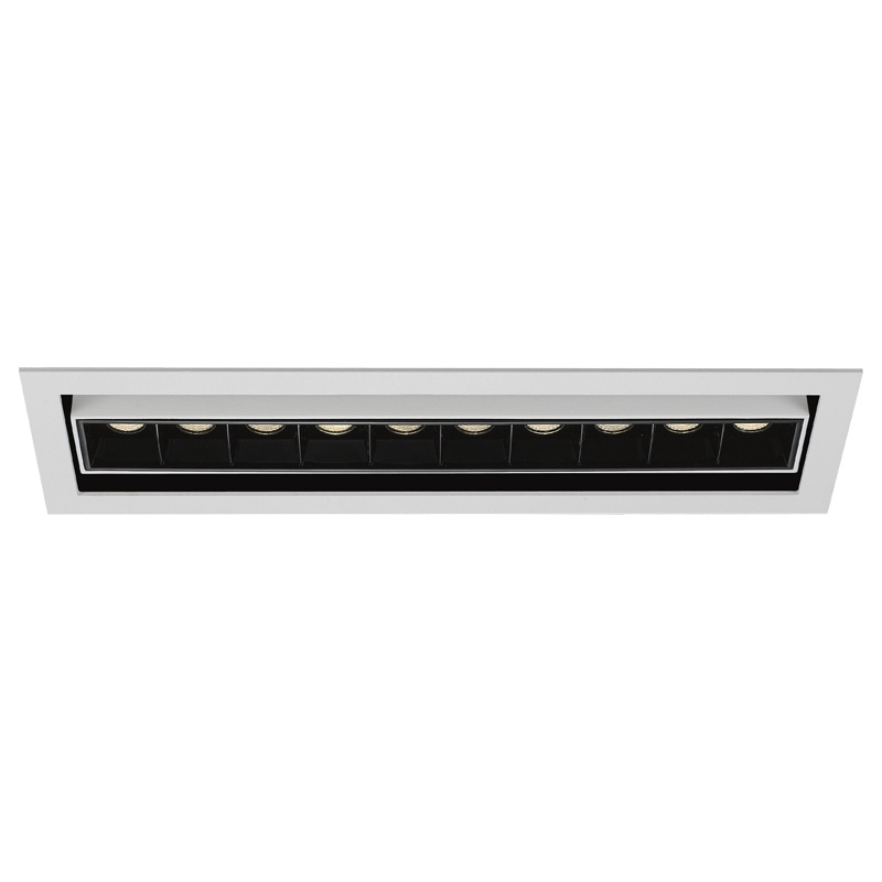 Einbaustrahler Line 10 JS LED 10x2W 3000°K weiss
700mA DC 1280lm CRI90 45° Linse / IP20