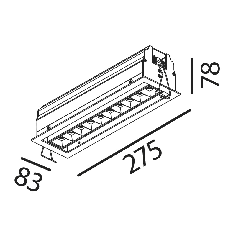 Einbaustrahler Line 10 JS LED 10x2W 3000°K weiss
700mA DC 1280lm CRI90 45° Linse / IP20 - Image 2