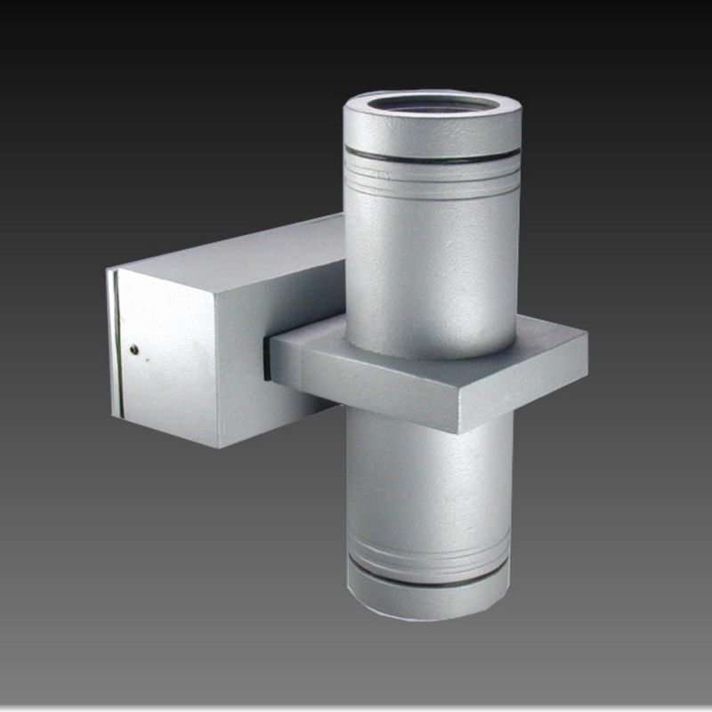 Aussen-Wandleuchte  Bora UP+Down 2x45° silber
12V Gx5.3 / 2x35W IP55 D=87 H=100