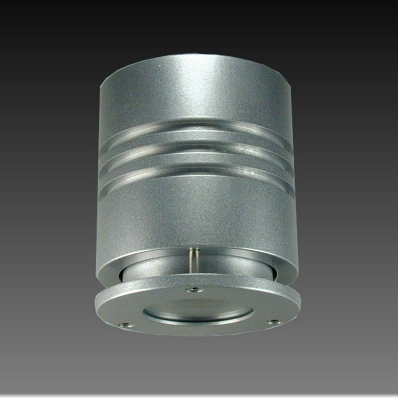 Decken Aufbaustrahler One IP55  HV 50W silbergrau
230V/GU10  1x 35W/ IP5 H=100 D=87