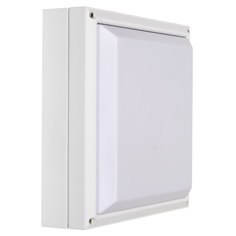 Wand- Deckenleuchte Square 14W LED weiss
240V 1500lm 3000K L= 270x270  H=85 IP65