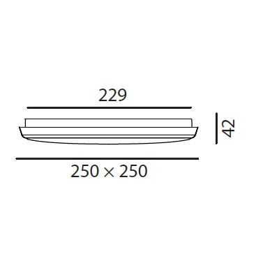 Anbauleuchte LED Quadro 12W weiss opal
240V 980-1010lm CRI90 250x250 H=42mm IP54 - Image 2