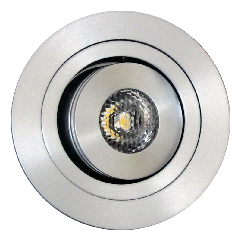 Einbaustrahler schwenkbar LED 1.2W alu CNC
24V/350mA DC / ET=30 D=60 As=53