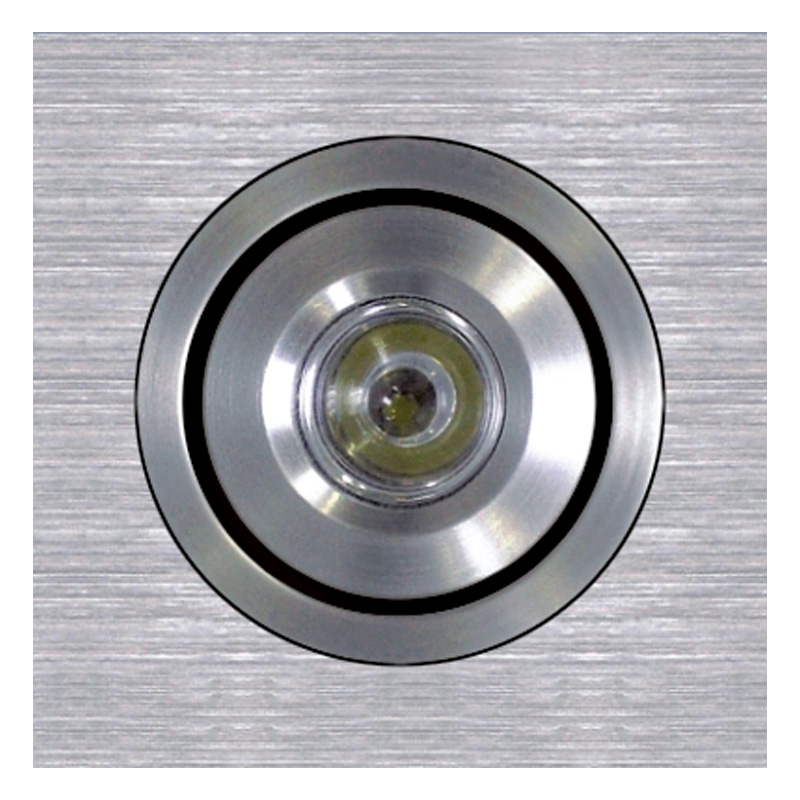 Einbaustrahler richtbar 60x60 LED 3000K 1.2W Alu CNC
24V/350mA DC /ET=30 D=60 As=53