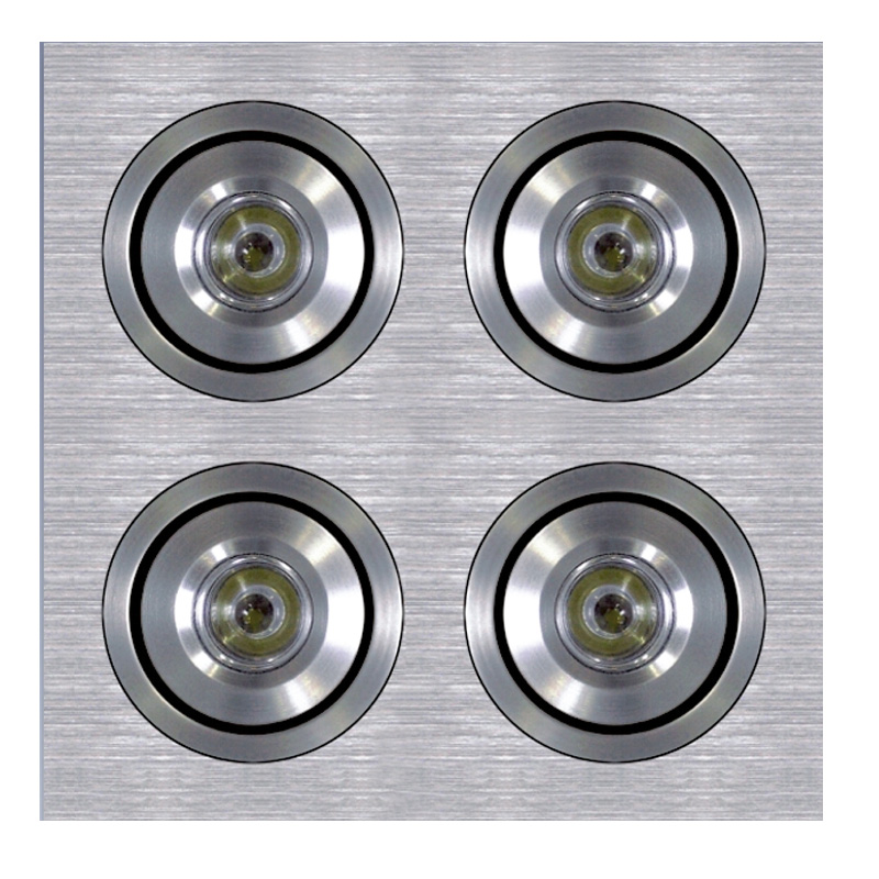 Einbaustrahler richtbar 112x112 LED 4W alu CNC
24V/350mA DC/ET=30 112x112 As=105x105