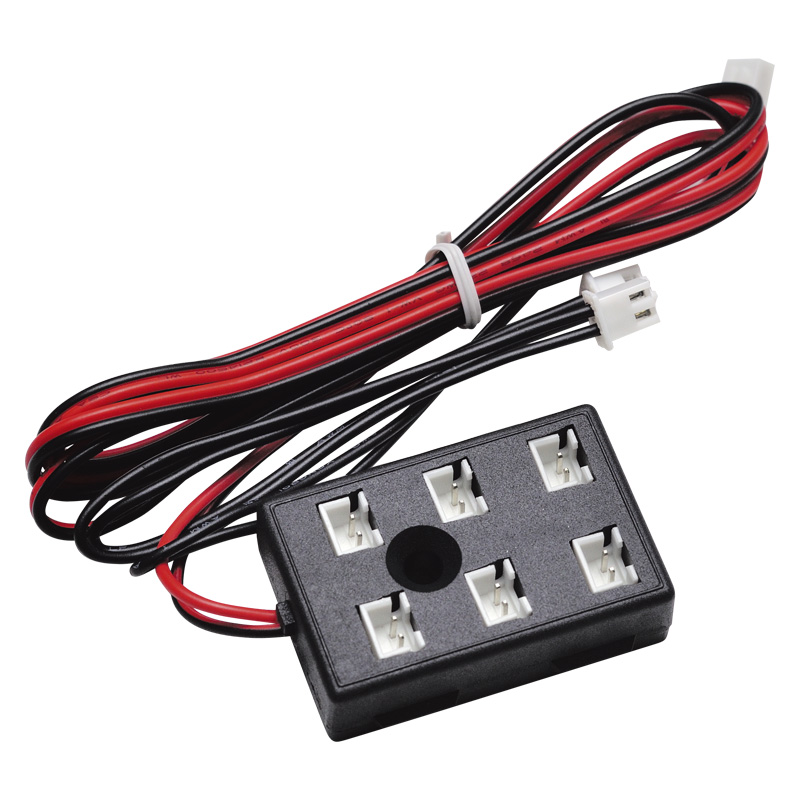 Verteilerleiste für 6x Ausgänge LED 
Ausgänge in serie geschaltet
