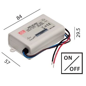 Elektr. Konverter LED DC 10-35W/700mA
220-240V / L=84 B=57 H=29.5