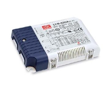 Schaltnetzgerät LCM-60DA 60W / DALI
180-240V / L=123.5 B=81.5 H=23