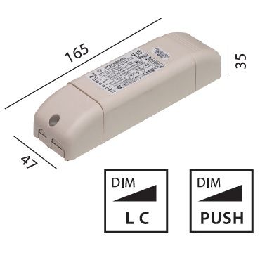 Elektr. Konverter LED 15-32W universal dimmbar
110-240V/ 10-24V KS 350mA / 500mA/ 700mA