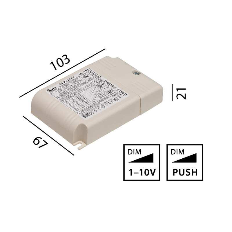 Elektr. Konverter Push 20W / 1-10V
220-240V / L=103 B=67 H=21