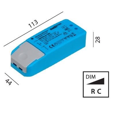 Elektr. Konverter LED DC 5-18W/500mA dimmbar
220-240V/ 9-36V 500mA