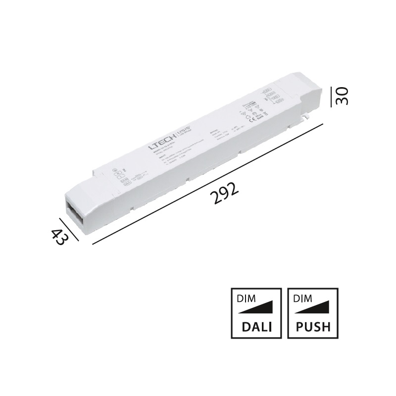 Konverter 24V LED 75W small DALI-Pus DIM weiss
240V/ L=292 B=43 H=30 / IP20