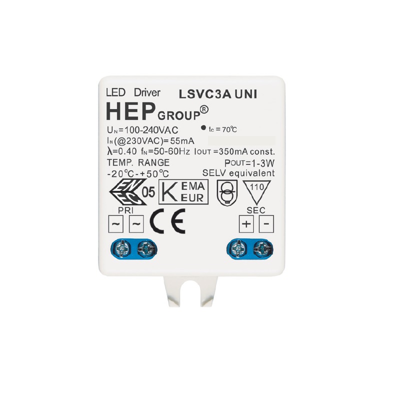 Elektronischer LED Konverter 1-4W/ 700mA DC weiss
100-230V/ L 48.8 x B 39.1 x H 20mm