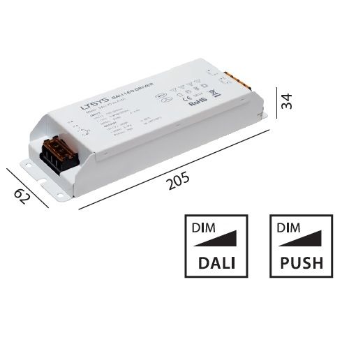 Konverter 24V LED 75W DALI-Touch DIM weiss
240V/ L=205 B=62 H=34 / IP20