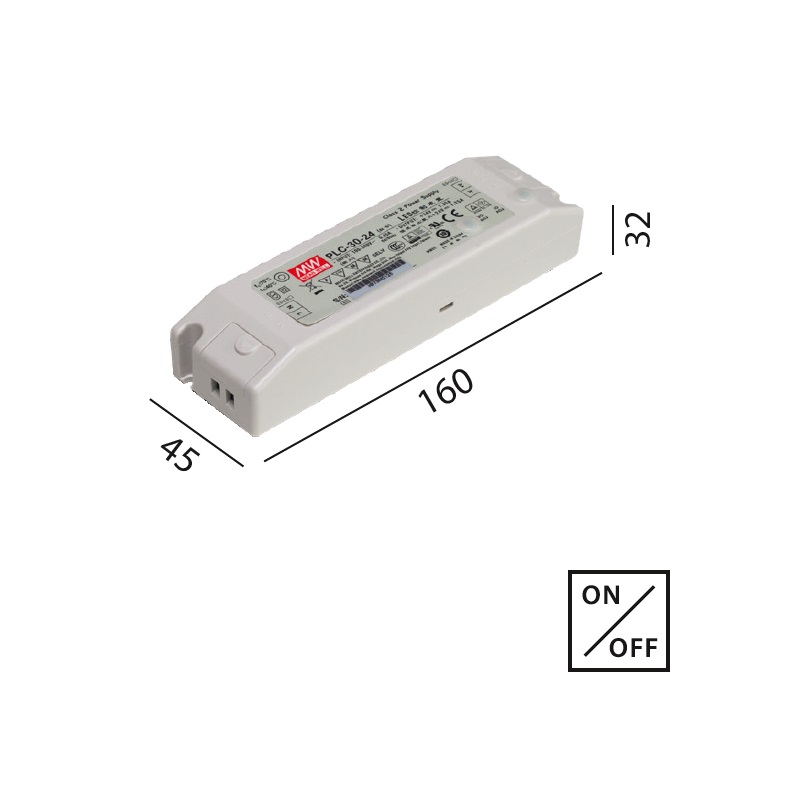 Schaltnetzteil 48V DC 30W weiss
230V/24V DC / L=160 B=45 H=32