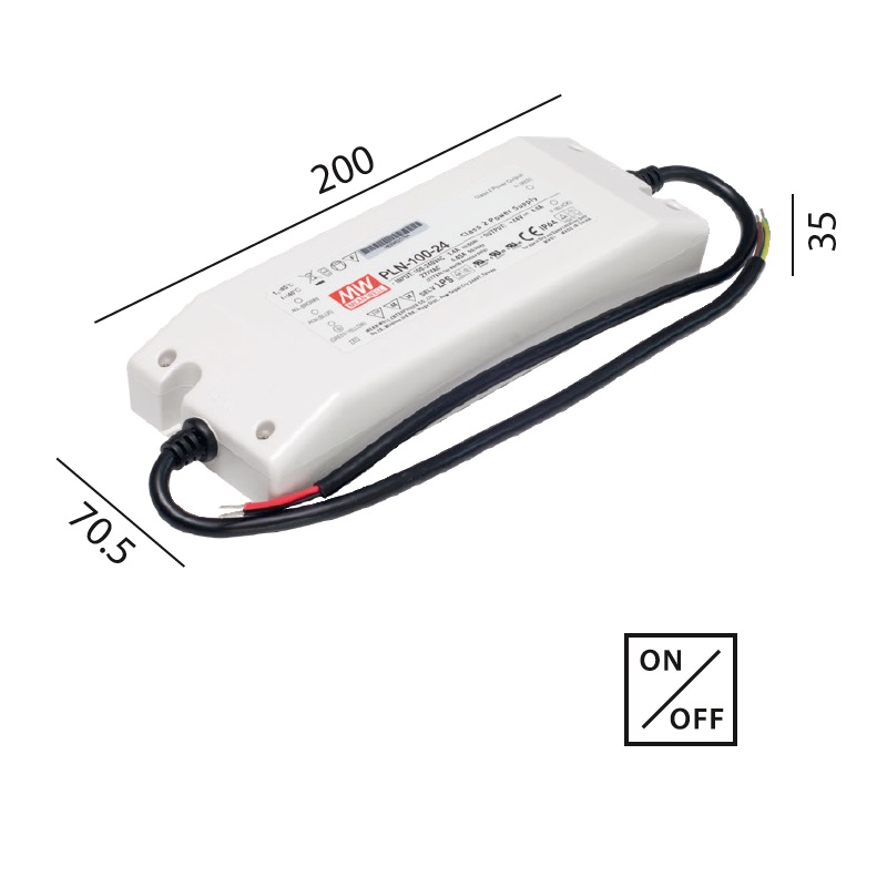 Schaltnetzteil 24V DC 100W IP64 weiss
230V/24V DC / L=200 B=70.5 H=35