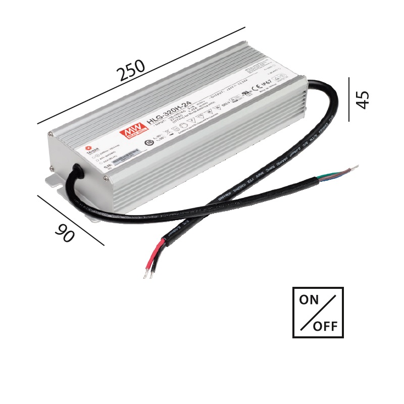 Schaltnetzteil 24V DC 320W 1-10V kabel
230V/24V DC / L=250 B=90 H=45 / IP67